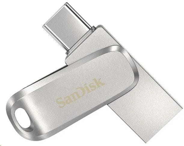 Sandisk Ultra Luxe 64GB USB-C/USB 3.1 (SDDDC4–064G-G46) Duální flash disk na propojení telefonu či tabletu s počítačem Rychlá rozhraní USB 3.1 a USB-C