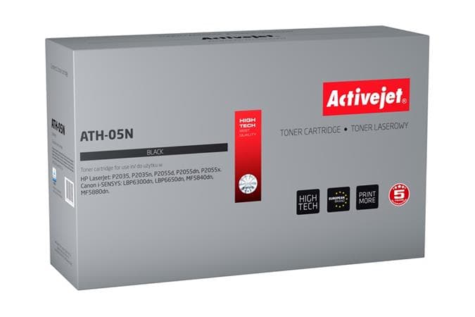 Alternativní toner ActiveJet ATH-05N kompatibilní s originálem HP CE 505A. Levná alternativa pro vybrané tiskárny HP a Canon