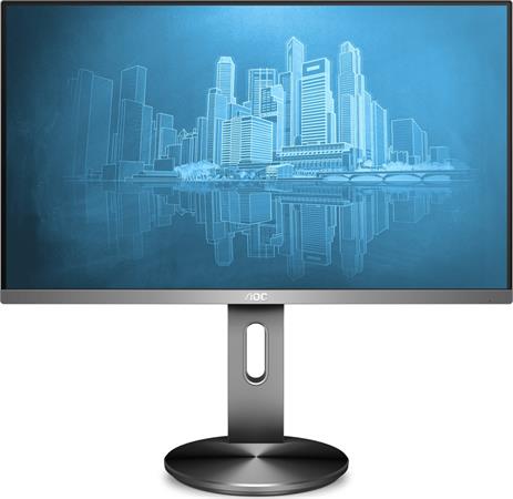 24" monitor AOC I2490PXQU. Full HD rozlišení, skvělá přesnost barev a pokrytí barevného gamutu, možnost nastavení výšky, esteticky přitažlivé provedení doplňuje ergonomická základna, připojení USB 3.0., dobrá konektivita.