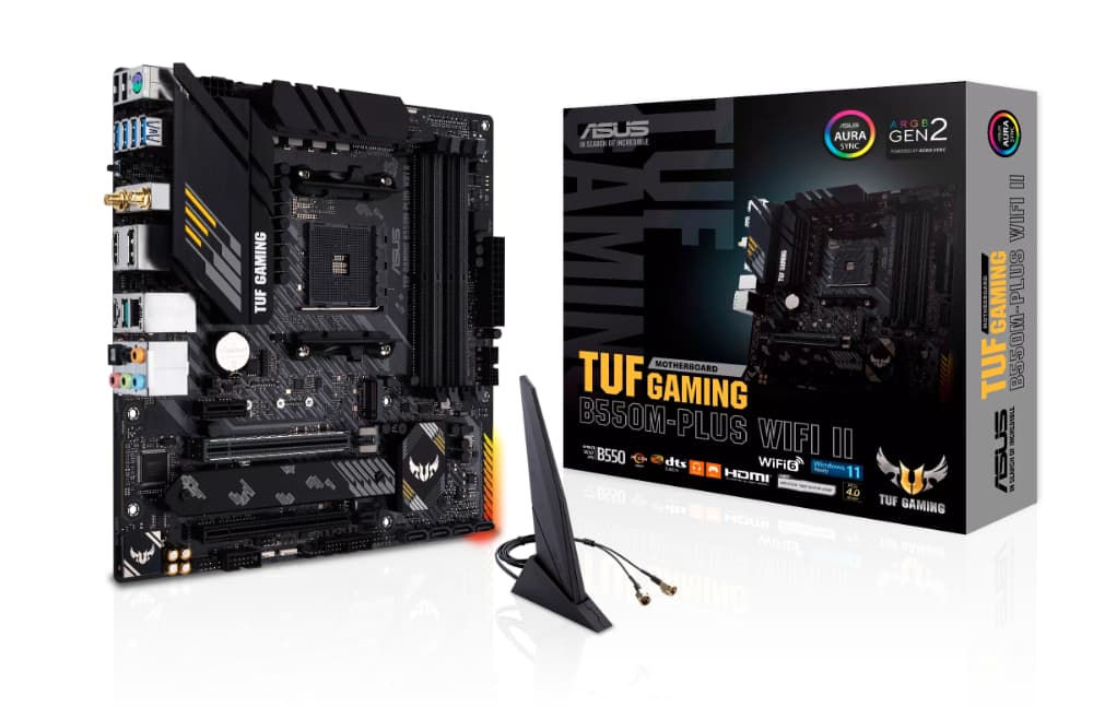 Základní deska ASUS TUF GAMING B550M-PLUS WIFI II, formátu mATX pro CPU AMD AM4 socket, AMD B550, 4x DDR4, 1x DisplayPort, 1x HDMI, Wi-Fi