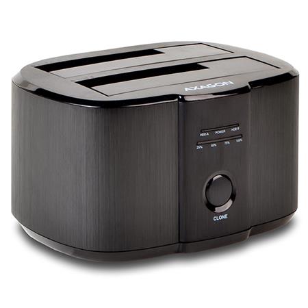 AXAGON ADSA-ST HDD DOCK. USB 3.0 základna pro až dva HDD/SSD. Funkce klonování disků bez počítače. Snadné a rychlé připojení k počítači, připojení libovolného SATA HDD disku nebo i dva disky současně.