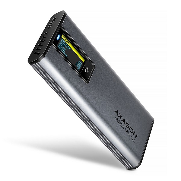 AXAGON EEM2-SD2 M.2 SSD box stříbrný
