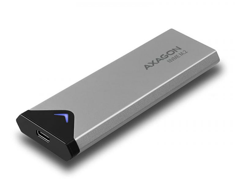 AXAGON EEM2-UG2, M.2 NVMe SSD box. externí box pro SSD typu M.2 NVMe, USB-C 3.1 gen.2, pro SSD délky 42 až 80 mm, rozměry 115x39x11mm, hmotnost 43g, kovový, stříbrný.