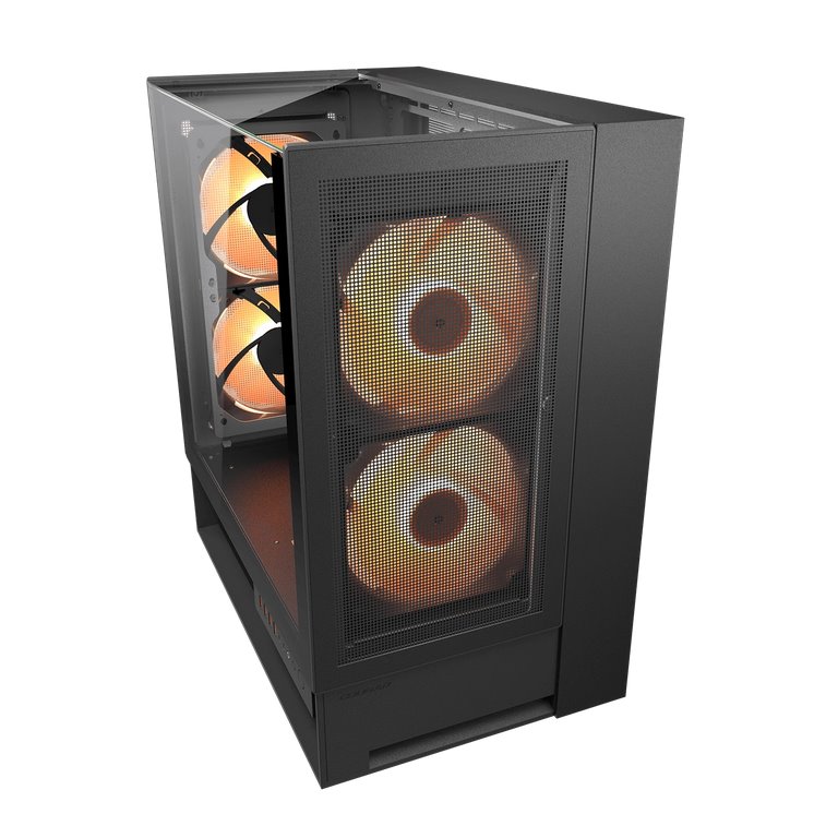 COUGAR OMNYX Black Mid Tower Mesh Front Panel 2 x 160mm ARGB Fan