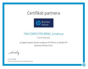 HP Business Partner certifikát 2022