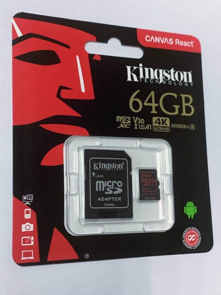 Kingston microSDXC 64GB Canvas REACT + Adapter