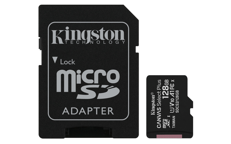 KINGSTON 128GB microSD CANVAS Plus Memory Card 100MB / 85MBs- UHS-I class 10 Gen 3 - SDCS2/128GB