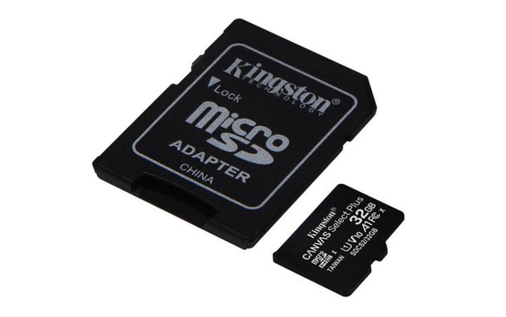 KINGSTON 32GB micro SDHC karta CANVAS SELECT PLUS CL 10 UHS-I + ADAPTER (SDCS2/32GB) 100R/10W