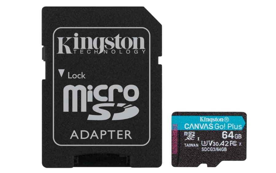 Paměťová karta Kingston Micro SDXC Canvas Go! Plus 64GB 170MB/s UHS-I U3 + adaptér, SDCG3/64GB