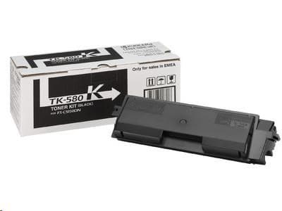 Kyocera TK-580K černý toner. Originální černý toner pro tiskárnu Kyocera ECOSYS P6021cdn, FS-C5150DN