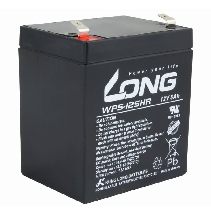 Long baterie WP5-12SHR, 12V, 5Ah, F2 konektory