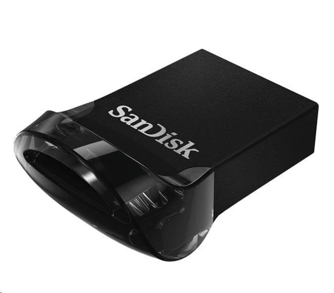 SanDisk Ultra Fit USB 3.1 64GB, Flash disk USB 3.2 Gen 1, konektor USB-A, kapacita 64 GB, rychlost zápisu až 40 MB/s, rychlost čtení až 130 MB/s, černá barva
