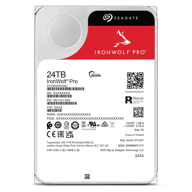 Seagate IronWolf Pro 24TB HDD / ST24000NT002 / Interní 3,5" / 7200 ot / SATA III