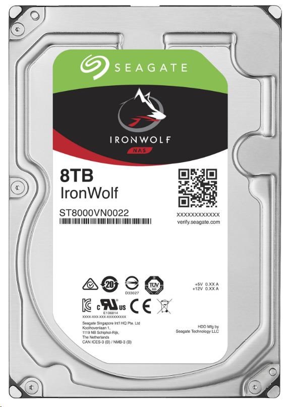 Seagate IronWolf 8TB 3.5" SATA NAS HDD, ST8000VN004