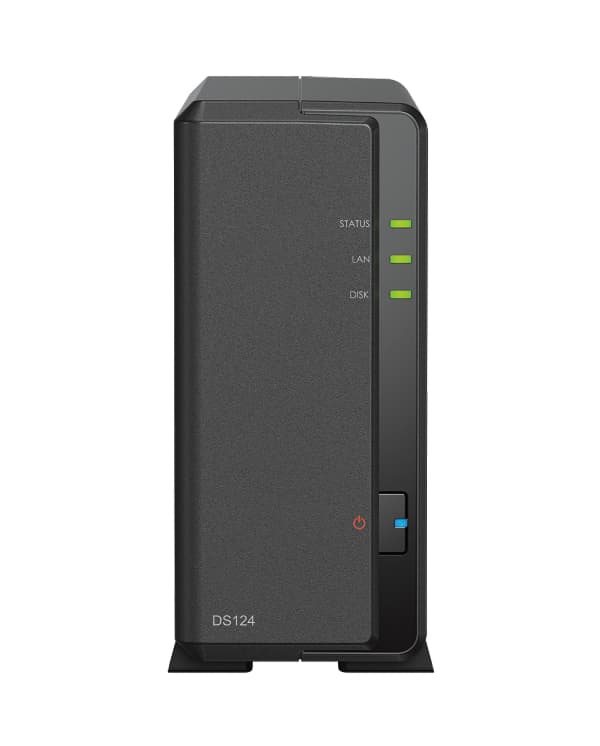 Synology DS124 - jednodiskové NAS zařízení pro domácnosti a malé firmy.