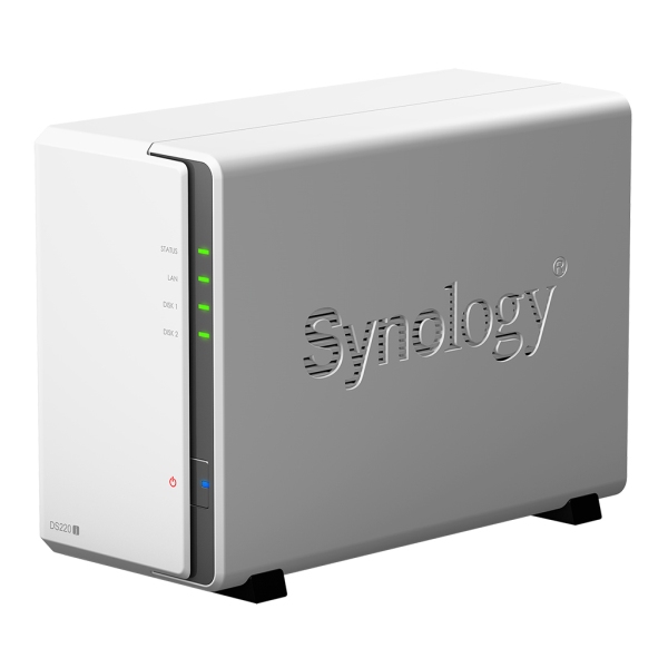 SYNOLOGY DS220j NAS. Externí BOX NAS pro 2x SATA HDD, 512MB DDR4 paměť, 2x USB, 1x LAN, stolní provedení