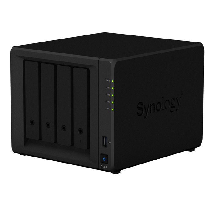 SYNOLOGY Diskstation DS418. NAS server pro až 4x HDD SATA, CPU Realtek, 2GB DDR4 paměť, 2x USB, 2x LAN, desktop provedení