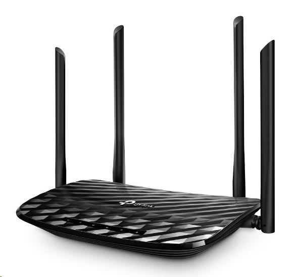 TP-LINK Archer C6, Bezdrátový WiFi router, 802.11a/b/g/n/ac, rychlost až 1167Mbps, Dual-Band (2.4GHz 300Mbps + 5 GHz 867Mbps), 1x gigabit WAN, 4x gigabit LAN, 4x externí anténa, režim AP