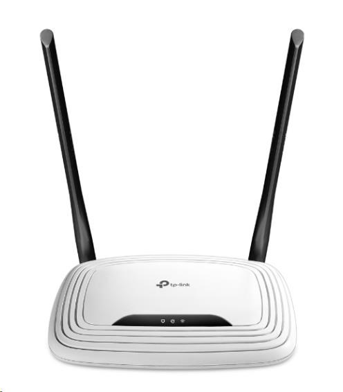 TP-LINK TL-WR841N, WiFi router, 802.11/b/g/n, rychlost až 300 Mb/s, 4 × LAN, 2 × externí anténa, WPS, WPA, WPA2, WPA-PSK