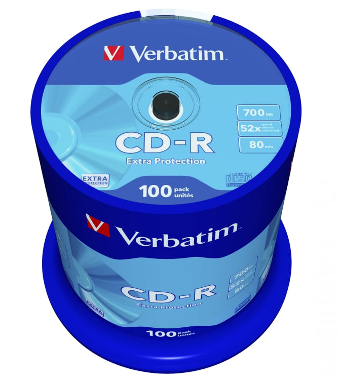 Verbatim CD-R médium 100 pack, spindle, 700MB, 52x, Extra Protection