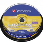 Verbatim DVD+RW 4.7GB, 4x, 10ks CAKE BOX