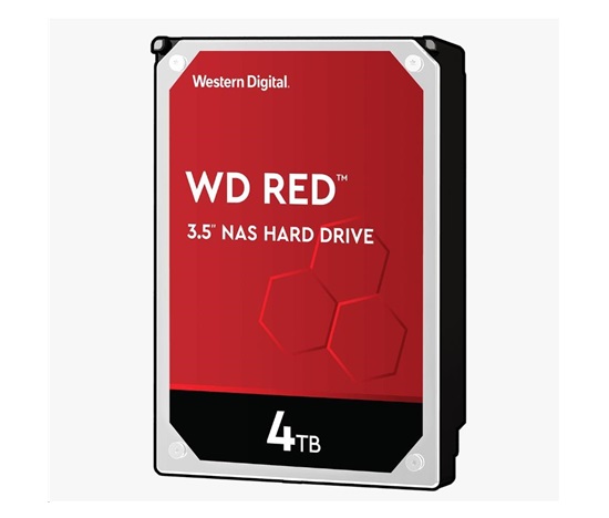 WD RED 4TB WD40EFAX, Pevný disk 3.5″ pro NAS, SATA III, kapacita 4 TB, 256MB cache, rychlost 5400 ot/min, NASware 3.0